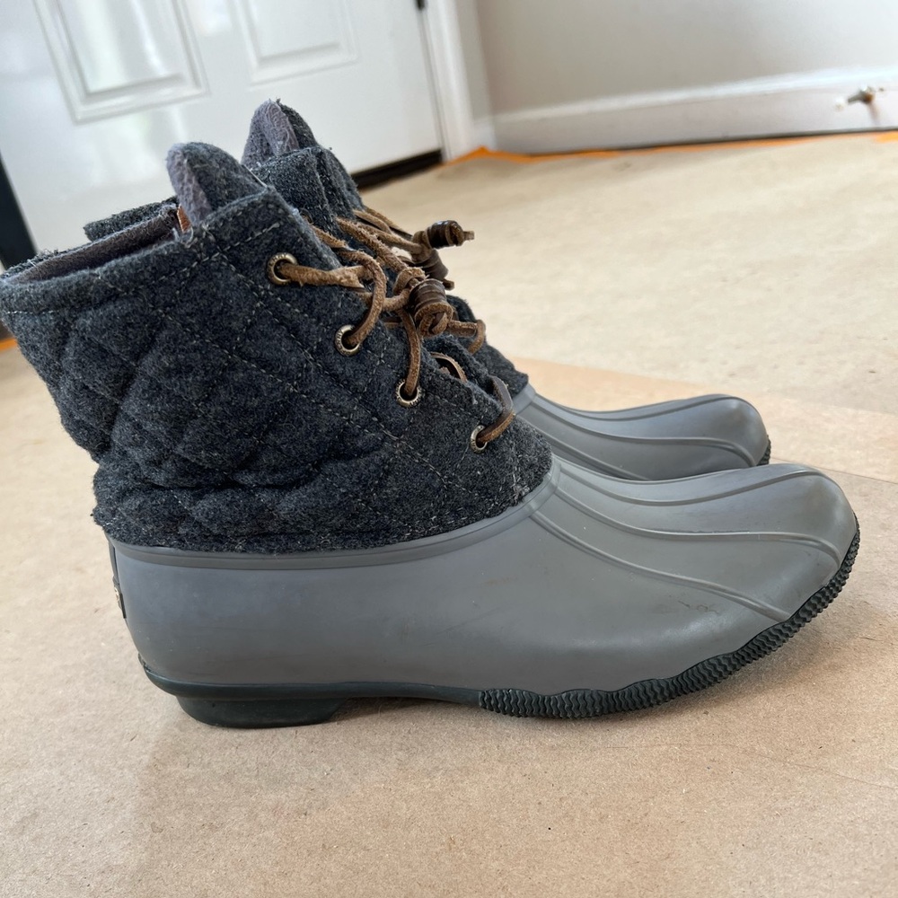 Sperry Gray Quilted Duck Boots
